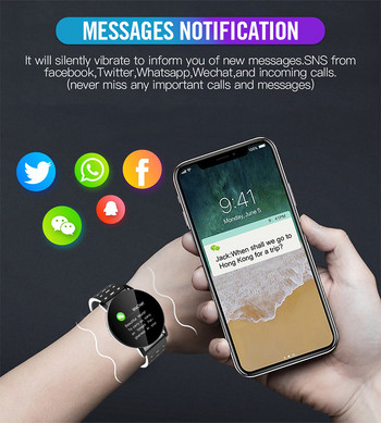 2023 НОВ Смарт часовник 119S Мъже Жени Кръвно налягане Водоустойчив спортен кръгъл Smartwatch Смарт часовник Фитнес тракер за Android IOS