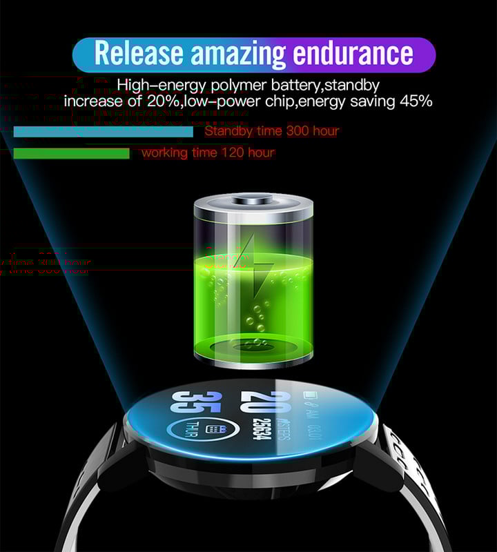 2023 NOVÉ 119S Inteligentné hodinky pre mužov a ženy, vodotesné, športové, okrúhle, inteligentné hodinky, fitness tracker pre Android a iOS