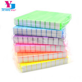 50/100 gab./partija Neon Coloful Sponge Nail File Buffer Block Pulēšana Slīpēšana Profesionāls Nagu attaukošanas līdzeklis Instrumenti Pedikīrs Manikīrs