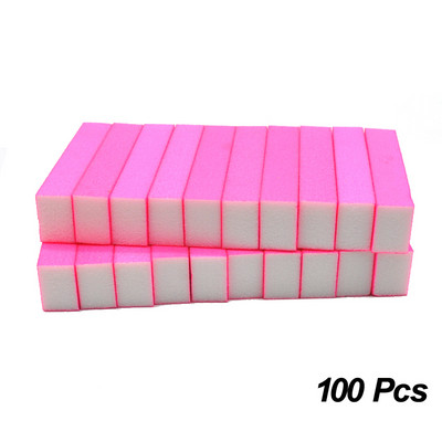 50/100 gab./partija Neon Coloful Sponge Nail File Buffer Block Pulēšana Slīpēšana Profesionāls Nagu attaukošanas līdzeklis Instrumenti Pedikīrs Manikīrs