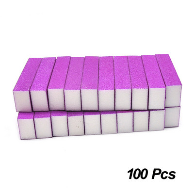 50/100 gab./partija Neon Coloful Sponge Nail File Buffer Block Pulēšana Slīpēšana Profesionāls Nagu attaukošanas līdzeklis Instrumenti Pedikīrs Manikīrs