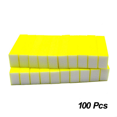 50/100 gab./partija Neon Coloful Sponge Nail File Buffer Block Pulēšana Slīpēšana Profesionāls Nagu attaukošanas līdzeklis Instrumenti Pedikīrs Manikīrs