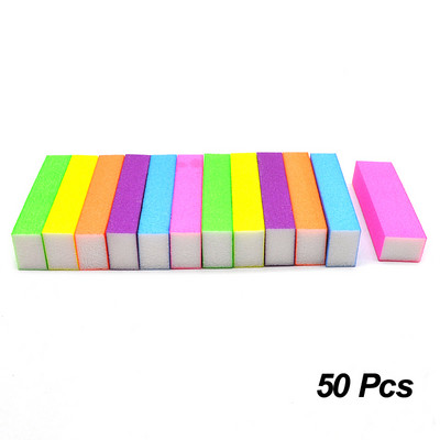 50/100 gab./partija Neon Coloful Sponge Nail File Buffer Block Pulēšana Slīpēšana Profesionāls Nagu attaukošanas līdzeklis Instrumenti Pedikīrs Manikīrs
