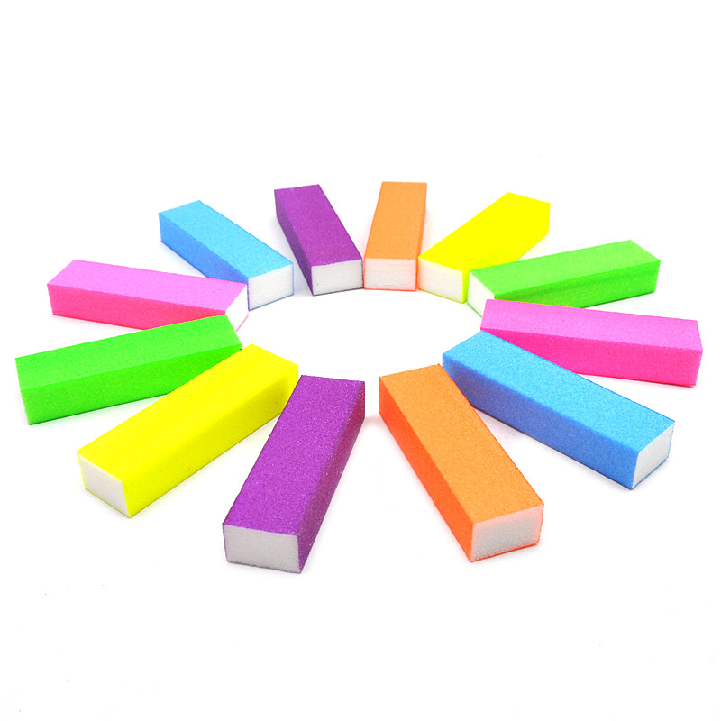 50/100 tk/partii Neoon Coloful Sponge küüneviil Puhverplokk Poleerimine Lihvimine Professionaalne küünte rasvaeemaldus Tööriistad Pediküür Maniküür