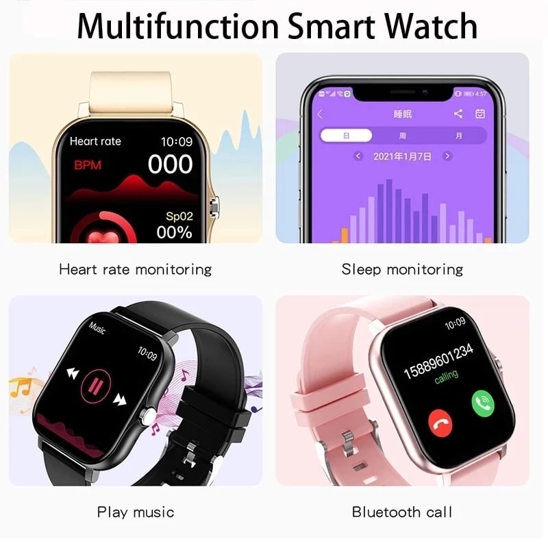 2022 új okosóra férfi teljes érintőképernyős Sport Fitness óra IP67 Vízálló Bluetooth hívás Android ios okosórához Men+Box