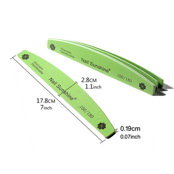 10/15Pcs Professional Nails File Strong Sandpaper Thick Nail Files Buffer For Manicure Trining Halfmoon Lime Nail Tools 100/180