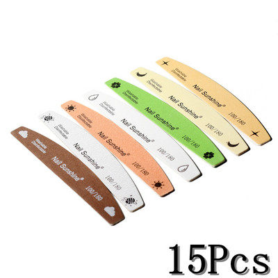 10/15 tk Professionaalne küüneviil Tugev liivapaber Paks küüneviil puhver maniküüri lihvimiseks Halfmoon laimi küünetööriistad 100/180
