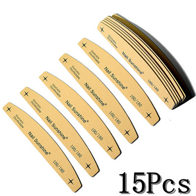 10/15 tk Professionaalne küüneviil Tugev liivapaber Paks küüneviil puhver maniküüri lihvimiseks Halfmoon laimi küünetööriistad 100/180