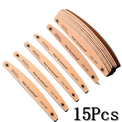 10/15 tk Professionaalne küüneviil Tugev liivapaber Paks küüneviil puhver maniküüri lihvimiseks Halfmoon laimi küünetööriistad 100/180