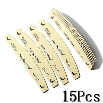 10/15 tk Professionaalne küüneviil Tugev liivapaber Paks küüneviil puhver maniküüri lihvimiseks Halfmoon laimi küünetööriistad 100/180