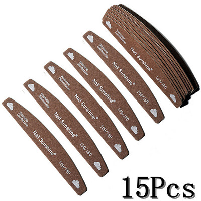 10/15 tk Professionaalne küüneviil Tugev liivapaber Paks küüneviil puhver maniküüri lihvimiseks Halfmoon laimi küünetööriistad 100/180