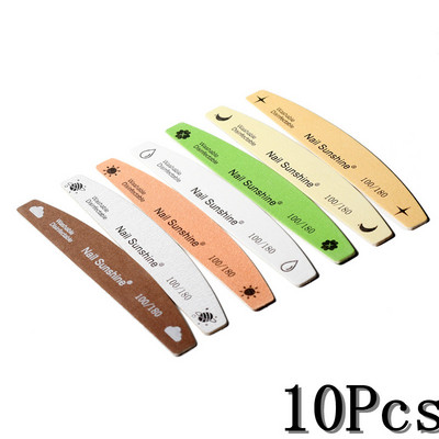 10/15 tk Professionaalne küüneviil Tugev liivapaber Paks küüneviil puhver maniküüri lihvimiseks Halfmoon laimi küünetööriistad 100/180