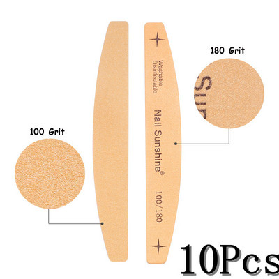 10/15 tk Professionaalne küüneviil Tugev liivapaber Paks küüneviil puhver maniküüri lihvimiseks Halfmoon laimi küünetööriistad 100/180