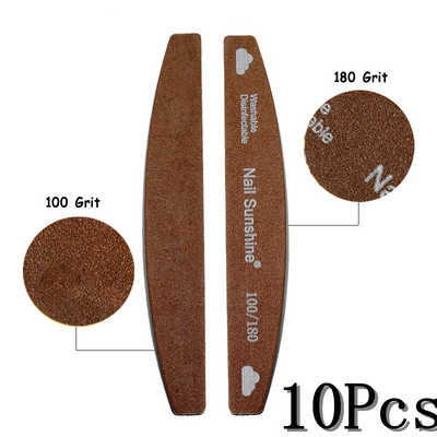 10/15 tk Professionaalne küüneviil Tugev liivapaber Paks küüneviil puhver maniküüri lihvimiseks Halfmoon laimi küünetööriistad 100/180