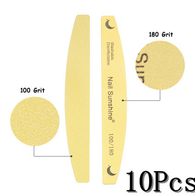 10/15 tk Professionaalne küüneviil Tugev liivapaber Paks küüneviil puhver maniküüri lihvimiseks Halfmoon laimi küünetööriistad 100/180