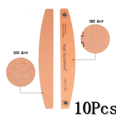 10/15 tk Professionaalne küüneviil Tugev liivapaber Paks küüneviil puhver maniküüri lihvimiseks Halfmoon laimi küünetööriistad 100/180