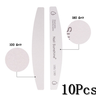 10/15 tk Professionaalne küüneviil Tugev liivapaber Paks küüneviil puhver maniküüri lihvimiseks Halfmoon laimi küünetööriistad 100/180