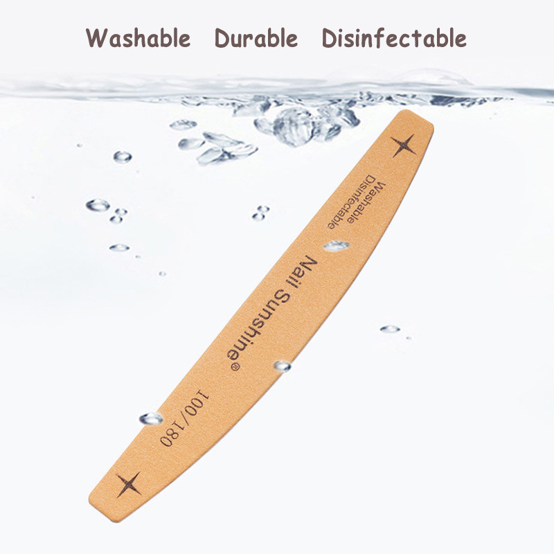 10/15 tk Professionaalne küüneviil Tugev liivapaber Paks küüneviil puhver maniküüri lihvimiseks Halfmoon laimi küünetööriistad 100/180