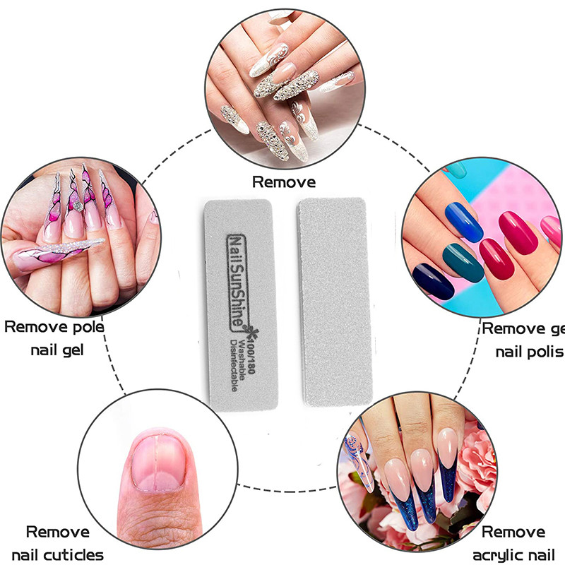 10 vnt. / partijoje kempinės nagų dildės 100 180 grūdelių, plaunamų dezinfekuojamų švitrinių lentų nagų buferio dildės salono manikiūro meno įrankių tiekėjas