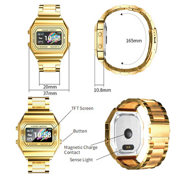 i6 Sport Smart Watch Men Fashion Gold Steel HeartRate IP67 Waterproof Fitness Tracker Monitor Message Smartwatch за Android IOS