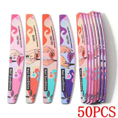 25/50 kom Šareni brusni papir Turpija za nokte 80/100/150/180 Alati za nokte Podrezivanje stopala Trljanje Obostrano poliranje Dodaci za nokte