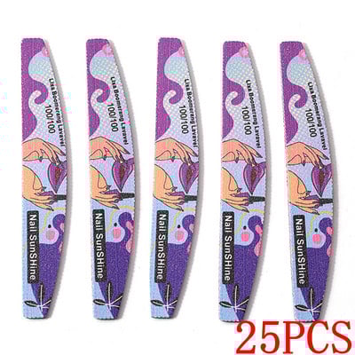 25/50 kom Šareni brusni papir Turpija za nokte 80/100/150/180 Alati za nokte Podrezivanje stopala Trljanje Obostrano poliranje Dodaci za nokte