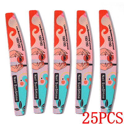 25/50 kom Šareni brusni papir Turpija za nokte 80/100/150/180 Alati za nokte Podrezivanje stopala Trljanje Obostrano poliranje Dodaci za nokte