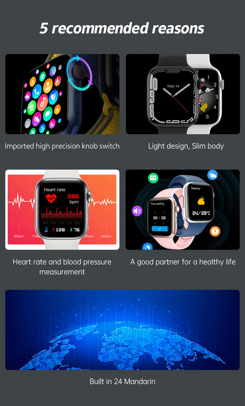 Pametni sat i8 Pro Max Odgovor na poziv Sport Fitness Tracker Custom Dial Smartwatch Muškarci Žene Poklon za Apple telefon PK IWO 27 X8 T500