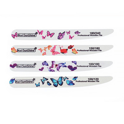 100kom/lot Drvena profesionalna turpija za nokte Drvena prijenosna brusna turpija za manikuru Periva šmirgla za sve UV gel lakove