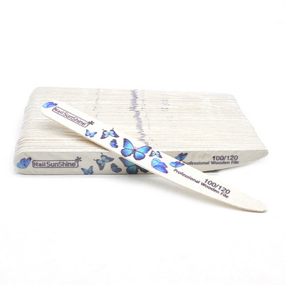 100kom/lot Drvena profesionalna turpija za nokte Drvena prijenosna brusna turpija za manikuru Periva šmirgla za sve UV gel lakove