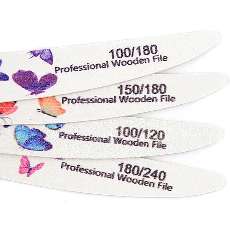 100kom/lot Drvena profesionalna turpija za nokte Drvena prijenosna brusna turpija za manikuru Periva šmirgla za sve UV gel lakove