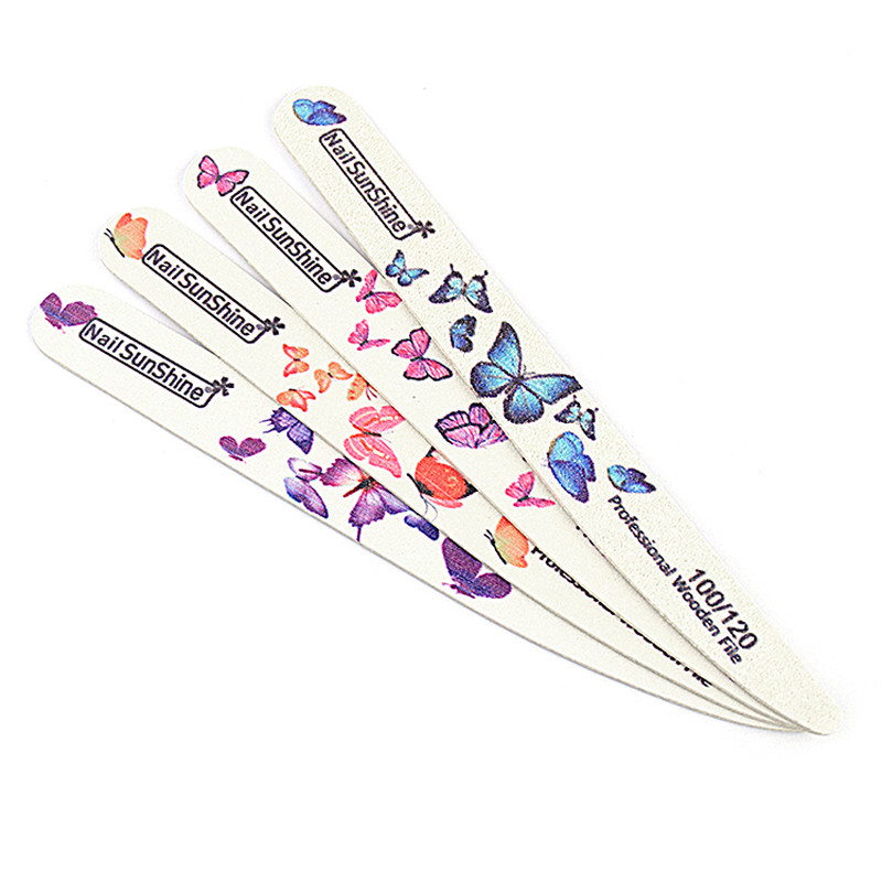 100kom/lot Drvena profesionalna turpija za nokte Drvena prijenosna brusna turpija za manikuru Periva šmirgla za sve UV gel lakove