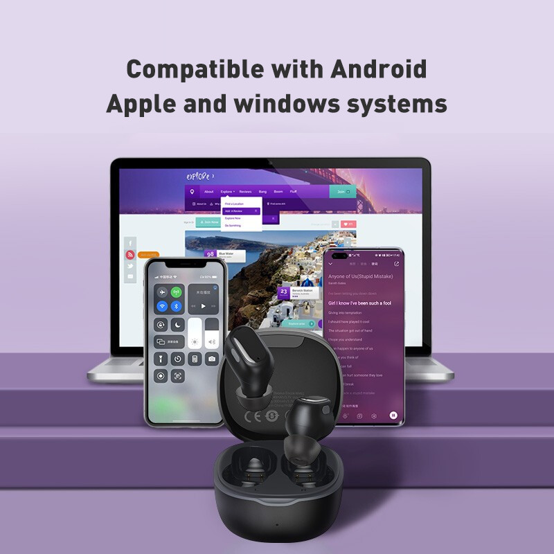 Baseus WM01 TWS Bluetooth slušalice Stereo bežične 5.0 Bluetooth slušalice Kontrola dodirom Gaming slušalice s poništavanjem buke