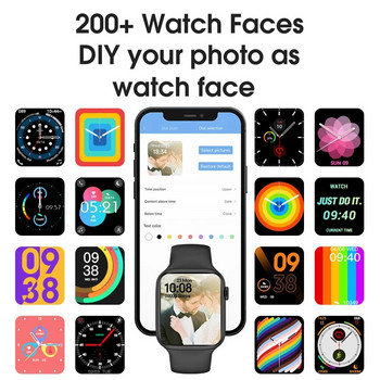 Нов IWO W27 Pro Smart Watch Series 7 Безжично зареждане Bluetooth разговор Разделен екран Заключване на ПИН Smartwatch Поддръжка на Siri NFC
