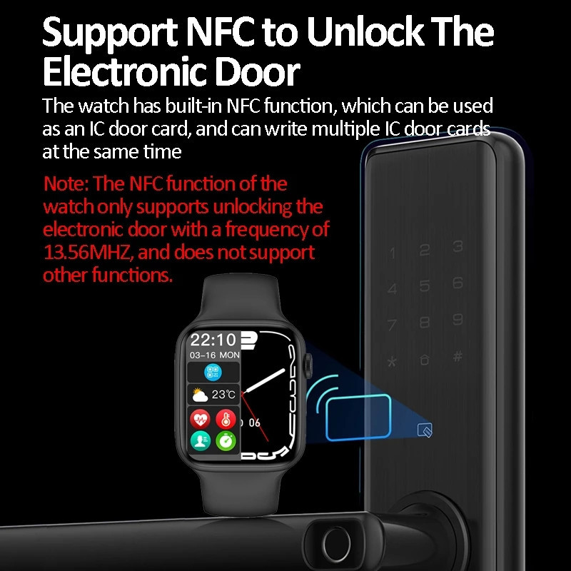 Νέο IWO W27 Pro Smart Watch Series 7 Ασύρματη φόρτιση κλήσης Bluetooth Κλείδωμα οθόνης PIN Smartwatch Υποστήριξη Siri NFC