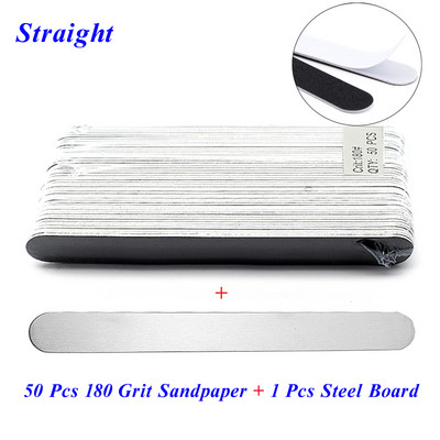 50Pcs/Lot crni zamjenski brusni papir dvostrana turpija za nokte 100/180 sredstvo za uklanjanje žuljeva za manikuru nehrđajuća drška zamjenjivi jastučići