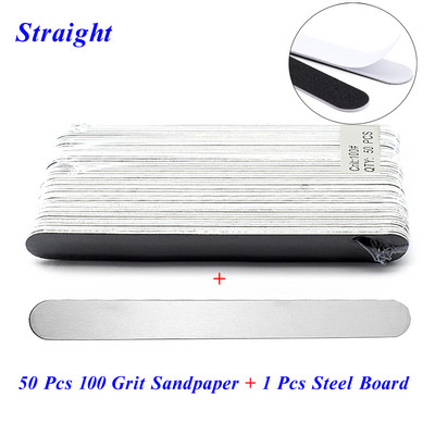 50Pcs/Lot crni zamjenski brusni papir dvostrana turpija za nokte 100/180 sredstvo za uklanjanje žuljeva za manikuru nehrđajuća drška zamjenjivi jastučići