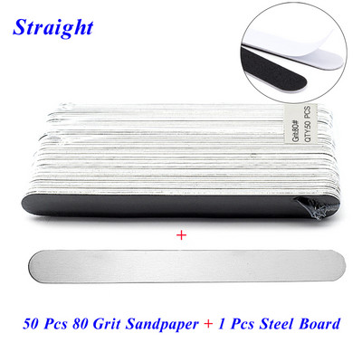 50Pcs/Lot crni zamjenski brusni papir dvostrana turpija za nokte 100/180 sredstvo za uklanjanje žuljeva za manikuru nehrđajuća drška zamjenjivi jastučići