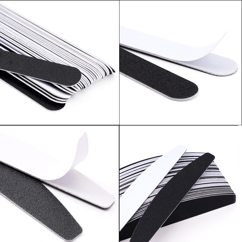 50Pcs/Lot crni zamjenski brusni papir dvostrana turpija za nokte 100/180 sredstvo za uklanjanje žuljeva za manikuru nehrđajuća drška zamjenjivi jastučići