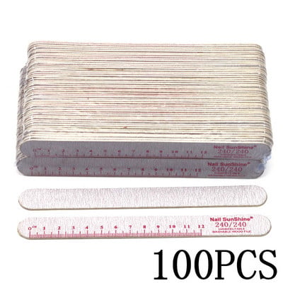 100db/tétel Fa körömreszelő Professzionális 100/150/180/240 körömreszelő manikűrhöz Szürke vonalzó gélpolírozás fa csiszoló műköröm