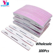 100 kom./lot Turpije za nokte Veleprodaja 80/100/180 Potrepštine za nokte Profesionalno brušenje Turpija za poliranje Alati za pedikuru koji se mogu prati