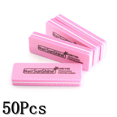 50/100 Kétoldalas körömreszelő szivacs Kék Narancs Sárga Lila Rózsaszín Szürke Szemcse 100 180 Csiszolás Art Körömpolírozó Manikűr eszközök