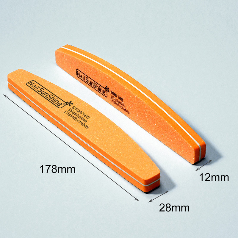 50/100 kom. Profesionalna turpija za nokte 100 180 zrnatosti Half Moon Nail Buffer Turpije Brusni papir Brusna turpija za nokte za alate za manikuru
