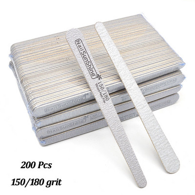 200 komada Drvena turpija za nokte s dvostrukom glavom 100/120/150/180/240 Jaki sivi polumjesec Brusni papir lime a ugl Alati za manikuru Njega noktiju