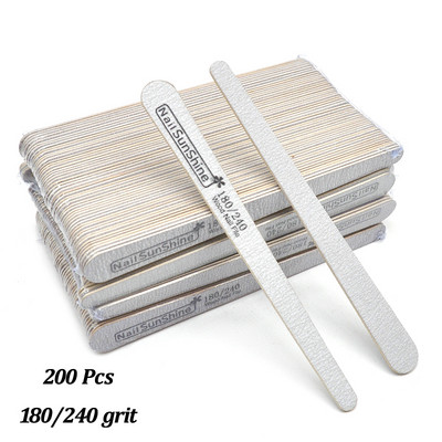 200 komada Drvena turpija za nokte s dvostrukom glavom 100/120/150/180/240 Jaki sivi polumjesec Brusni papir lime a ugl Alati za manikuru Njega noktiju