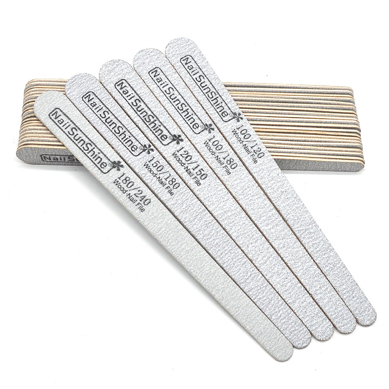 200 komada Drvena turpija za nokte s dvostrukom glavom 100/120/150/180/240 Jaki sivi polumjesec Brusni papir lime a ugl Alati za manikuru Njega noktiju