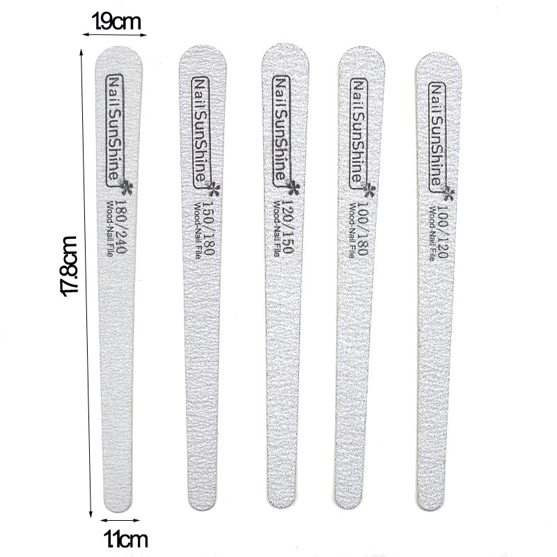200 komada Drvena turpija za nokte s dvostrukom glavom 100/120/150/180/240 Jaki sivi polumjesec Brusni papir lime a ugl Alati za manikuru Njega noktiju