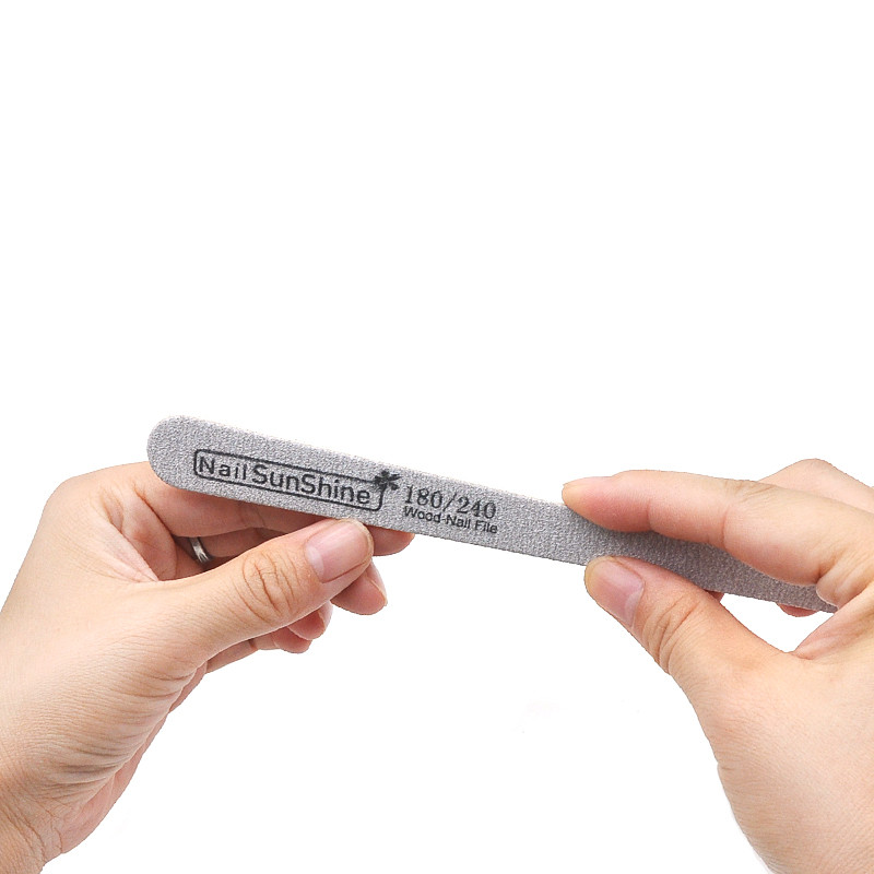 200 komada Drvena turpija za nokte s dvostrukom glavom 100/120/150/180/240 Jaki sivi polumjesec Brusni papir lime a ugl Alati za manikuru Njega noktiju