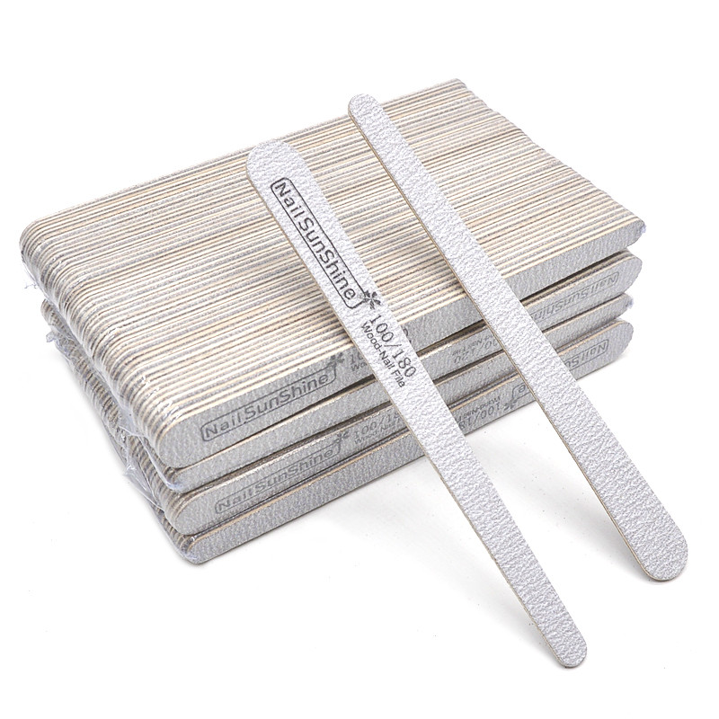 200 komada Drvena turpija za nokte s dvostrukom glavom 100/120/150/180/240 Jaki sivi polumjesec Brusni papir lime a ugl Alati za manikuru Njega noktiju