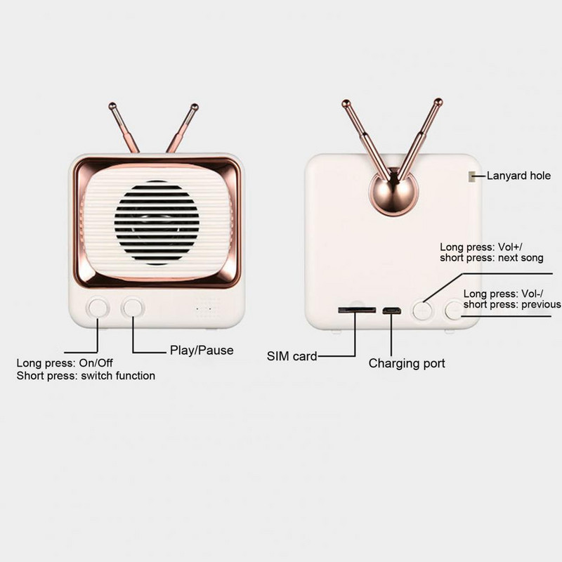 Bluetoothi kõlar Väike teler Kaasaskantav plastikust juhtmevaba Bluetooth-kõlar reisimiseks